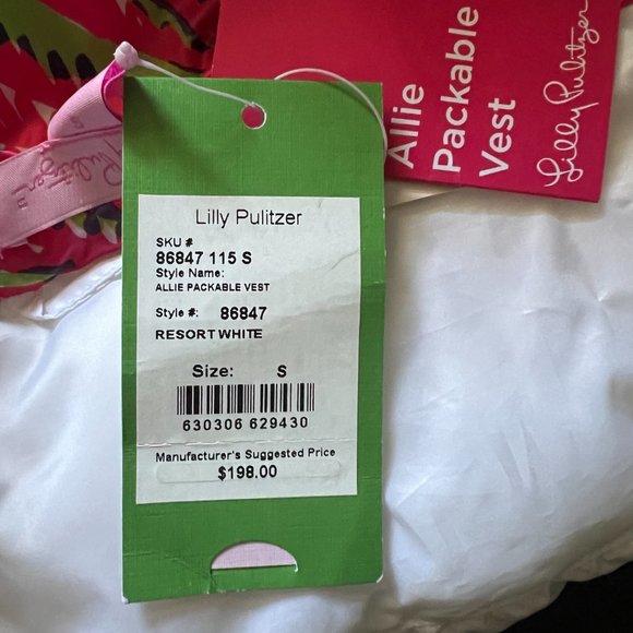 NWT Lilly Pulitzer Allie Down Filled Full Up/Down Zip Puffer Vest Small Floral - Picture 5 of 8
